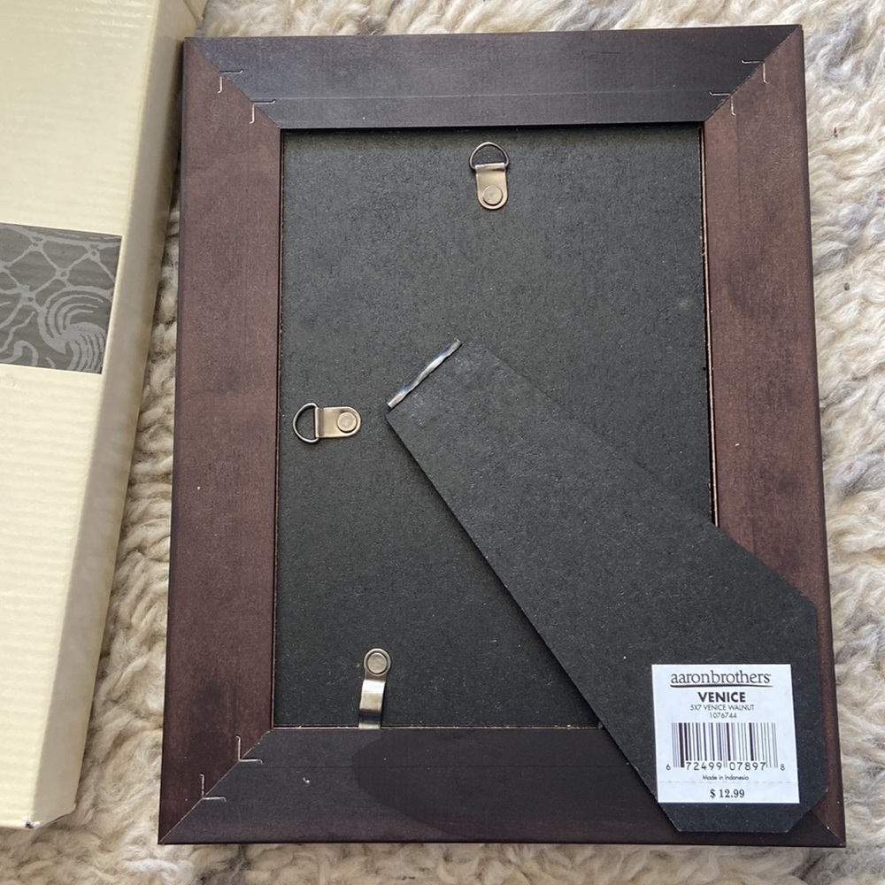 Aaron Brothers 5X7 walnut picture frame - Picture 2 of 4